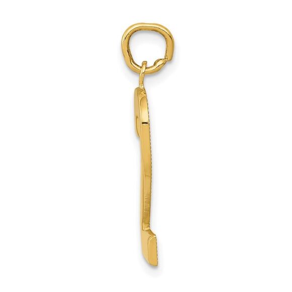 14k Yellow Gold, Athletic Collection, Large Polished Number 2 Pendant - Picture 2 of 5